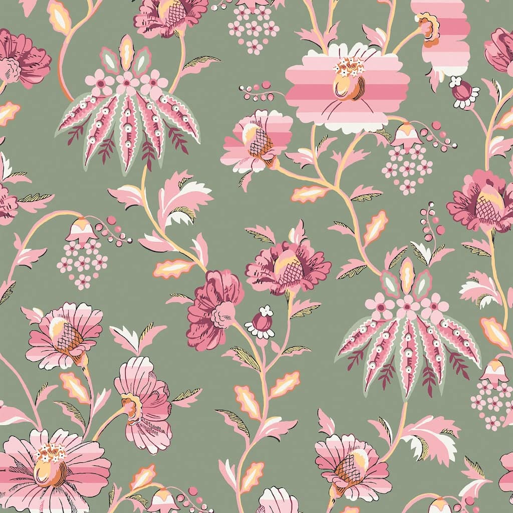  - Cath Kidston Friendship Garden Sage Wallpaper - 125524 - Decor Warehouse