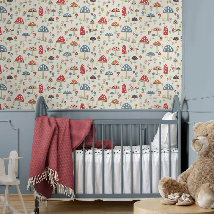  - Cath Kidston Mushrooms Multi Wallpaper - 131435 - Decor Warehouse