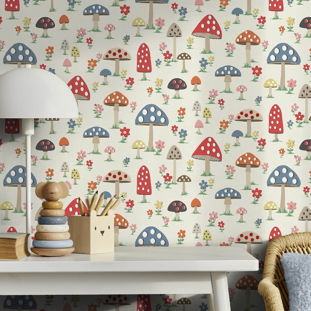  - Cath Kidston Mushrooms Multi Wallpaper - 131435 - Decor Warehouse