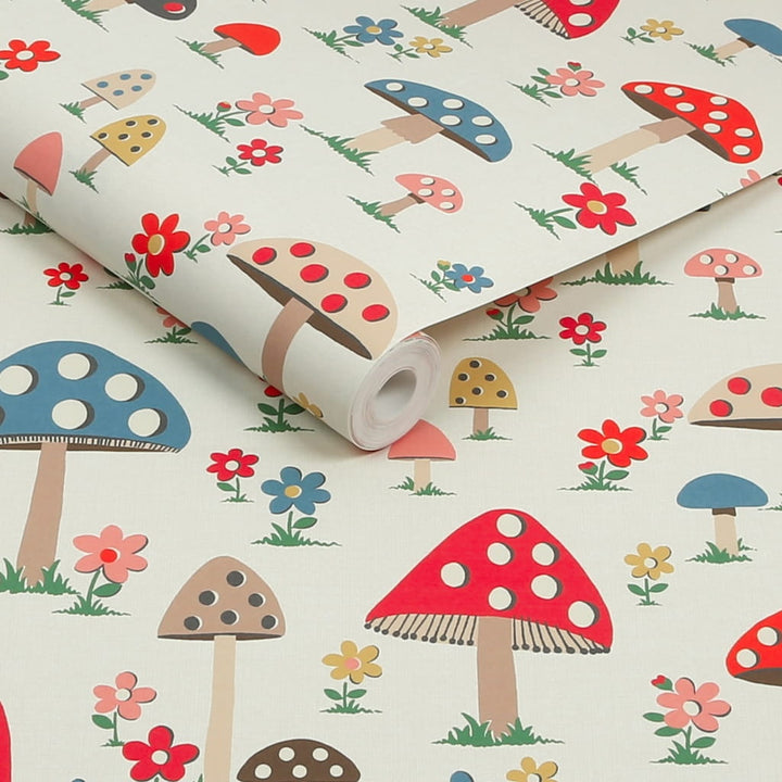  - Cath Kidston Mushrooms Multi Wallpaper - 131435 - Decor Warehouse