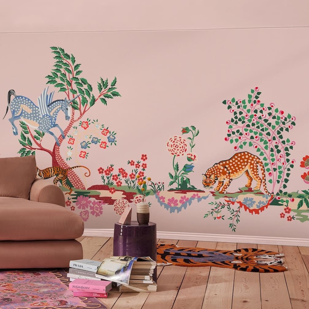 Cath Kidston Painted Kingdom Pink Wall Mural - 127745M