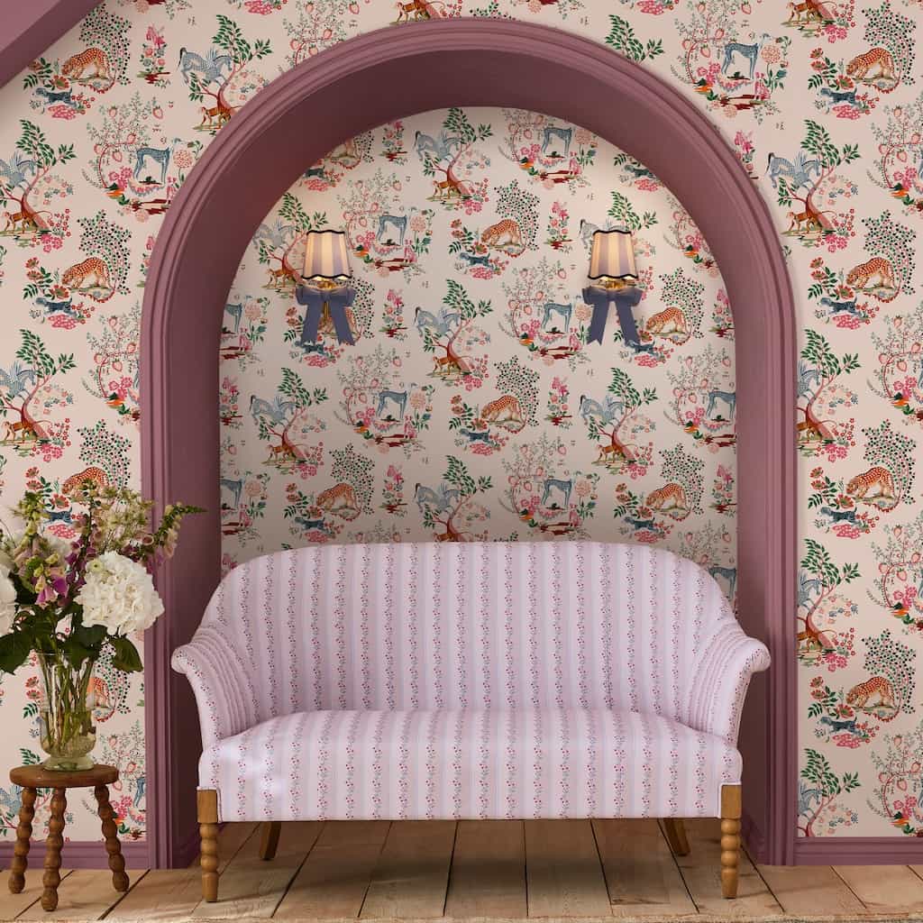 - Cath Kidston Painted Kingdom Pink Wallpaper - 125528 - Decor Warehouse