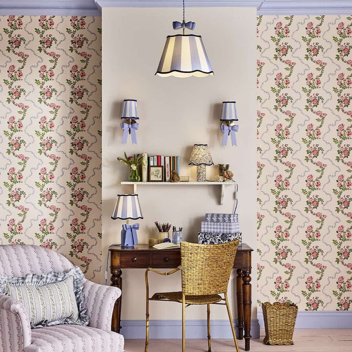 131422 - Cath Kidston Wallpaper - Cath Kidston Rose Flutter Pink Wallpaper - Decor Warehouse