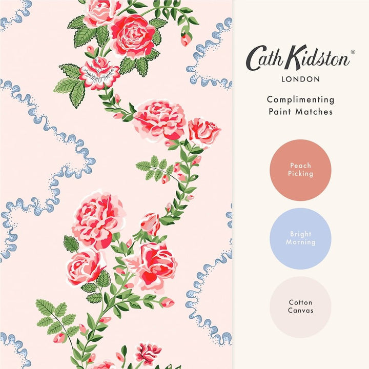 131422 - Cath Kidston Wallpaper - Cath Kidston Rose Flutter Pink Wallpaper - Decor Warehouse