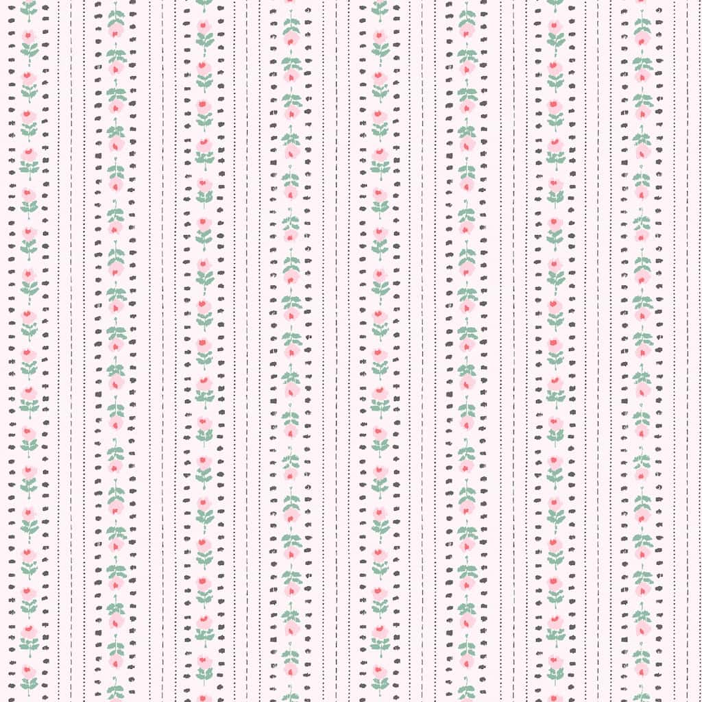 131424 - Cath Kidston Wallpaper - Cath Kidston Rose Ticking Stripe Pink Wallpaper - Decor Warehouse