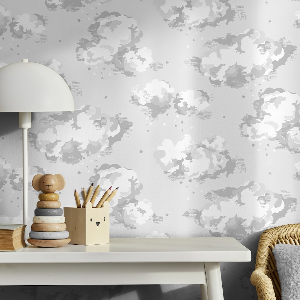  - Cath Kidston Silver Linings Neutral Wallpaper - 131431 - Decor Warehouse