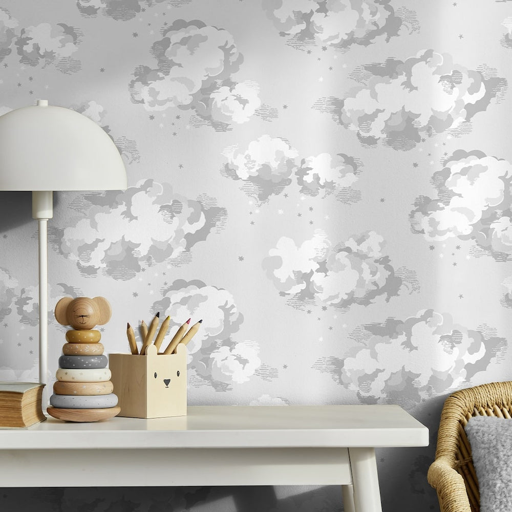 131431 - Cath Kidston Wallpaper - Cath Kidston Silver Linings Neutral Wallpaper - Decor Warehouse