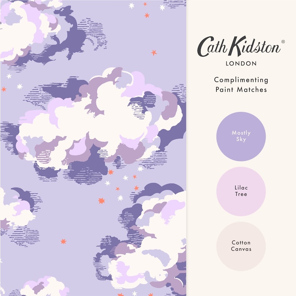 - Cath Kidston Silver Linings Violet Wallpaper - 131430 - Decor Warehouse