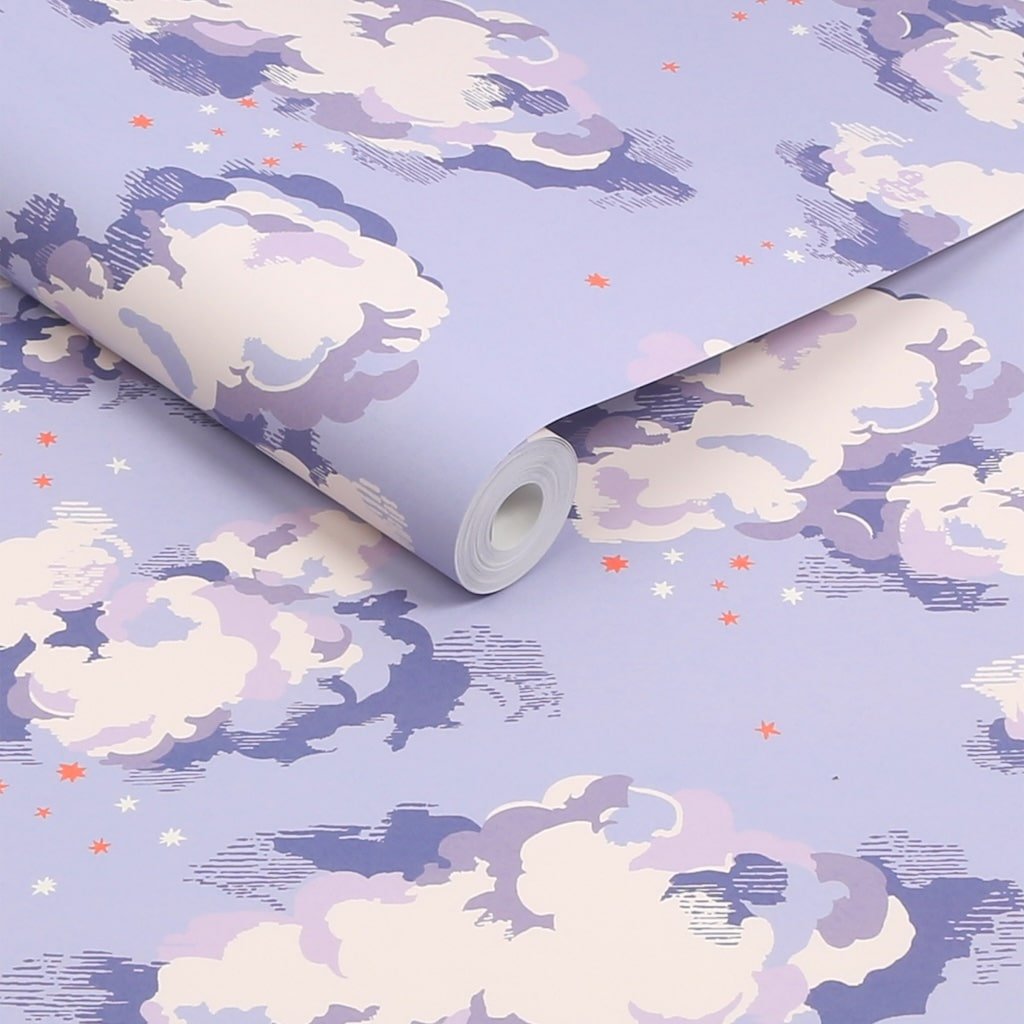 - Cath Kidston Silver Linings Violet Wallpaper - 131430 - Decor Warehouse