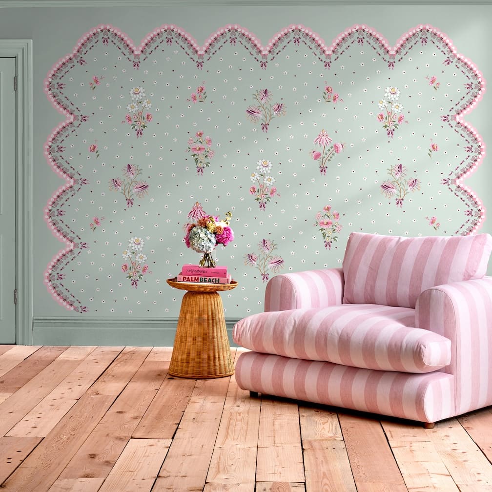 Cath Kidston Stitch In Time Green Wall Mural - 127808M