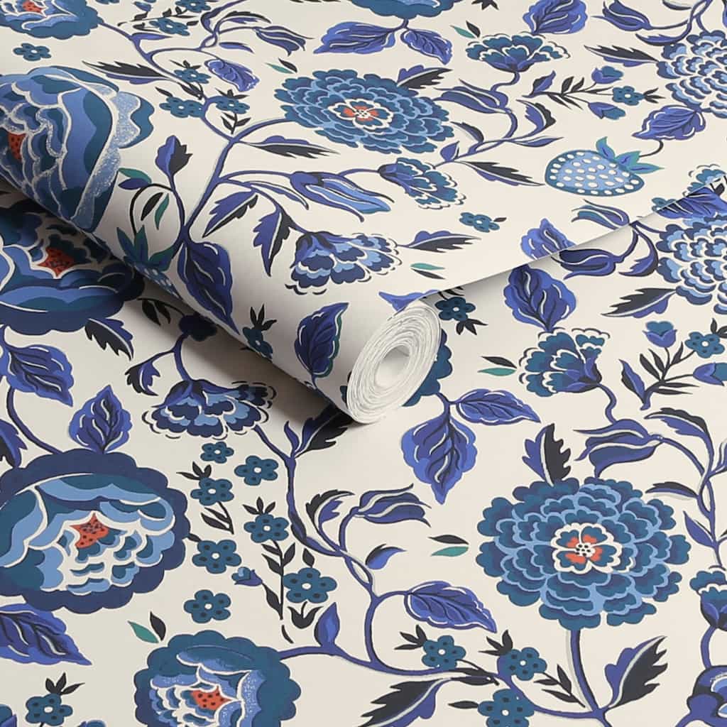 - Cath Kidston Strawberry Garden Blue Wallpaper - 125498 - Decor Warehouse