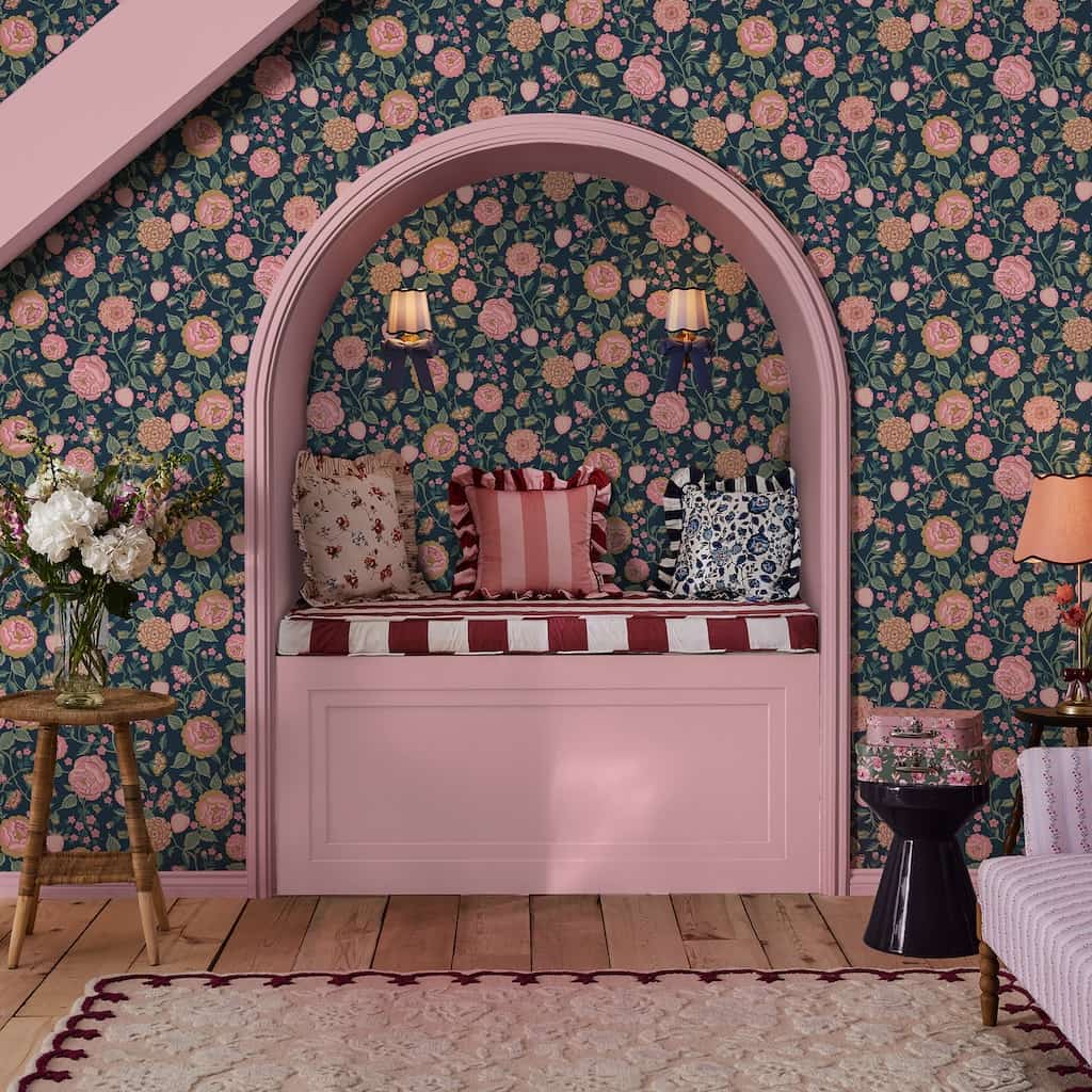 - Cath Kidston Strawberry Garden Navy Wallpaper - 125500 - Decor Warehouse