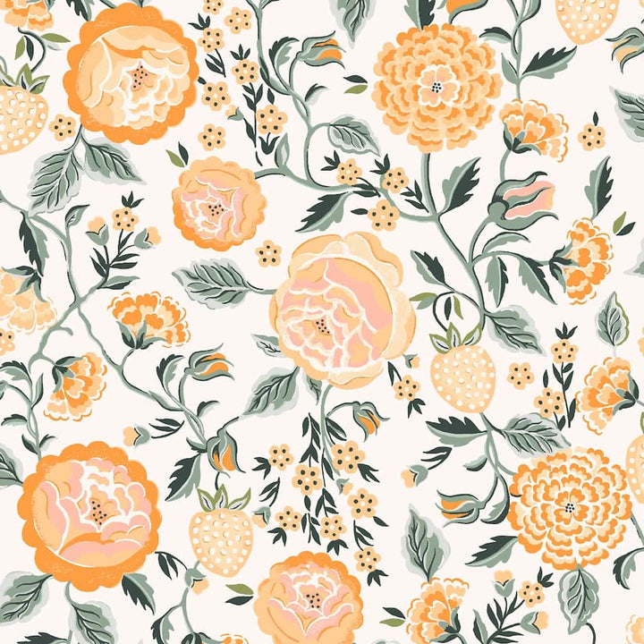 Cath Kidston Strawberry Garden Yellow Wallpaper - 131421