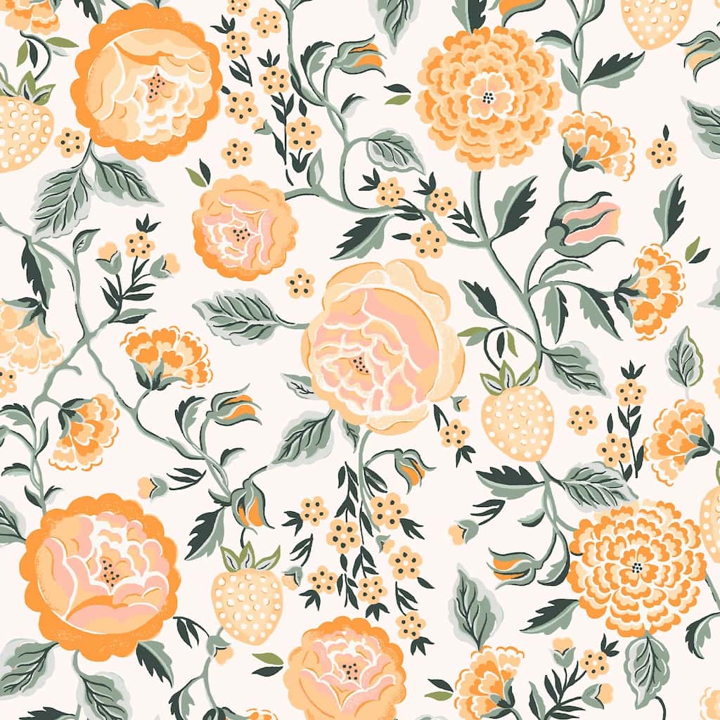  - Cath Kidston Strawberry Garden Yellow Wallpaper - 131421 - Decor Warehouse