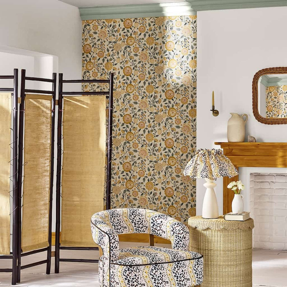 131421 - Cath Kidston Wallpaper - Cath Kidston Strawberry Garden Yellow Wallpaper - Decor Warehouse
