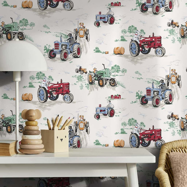  - Cath Kidston Tractor Multi Wallpaper - 131426 - Decor Warehouse