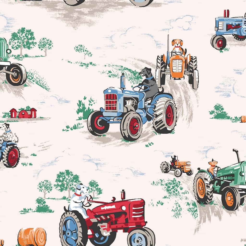 - Cath Kidston Tractor Multi Wallpaper - 131426 - Decor Warehouse