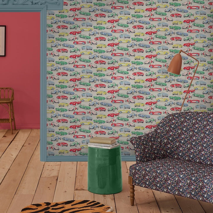  - Cath Kidston Vintage Cars Multi Wallpaper - 125535 - Decor Warehouse
