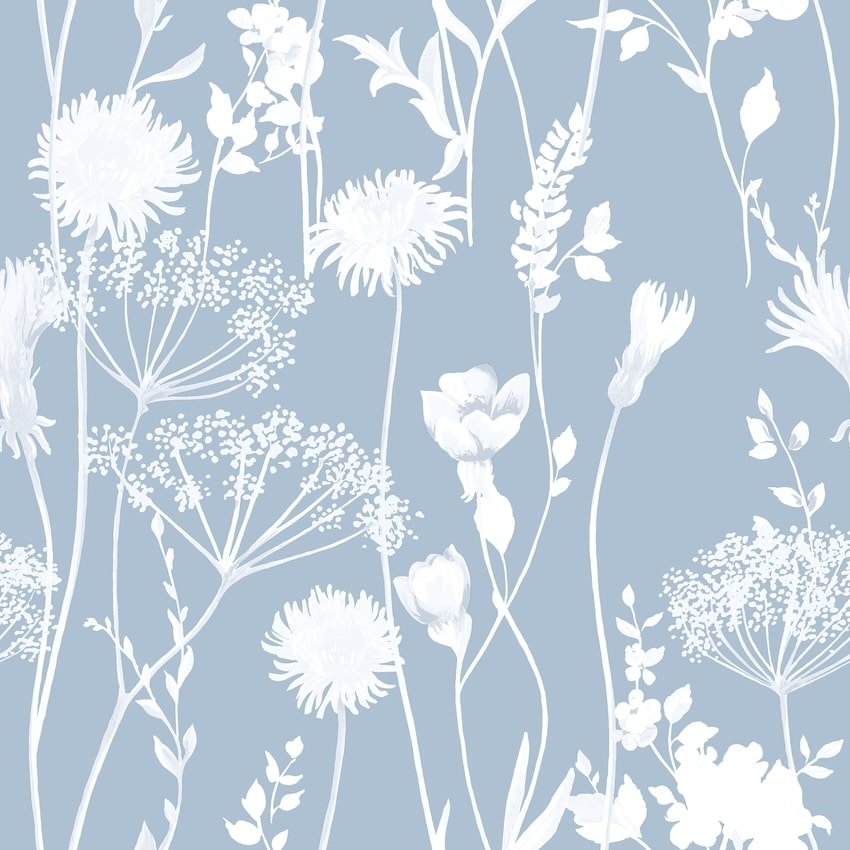 165583-Muriva-Catherine Lansfield Meadowsweet Floral Blue Wallpaper-Decor Warehouse
