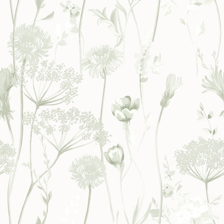  - Catherine Lansfield Meadowsweet Floral Sage Wallpaper - 165584 - Decor Warehouse