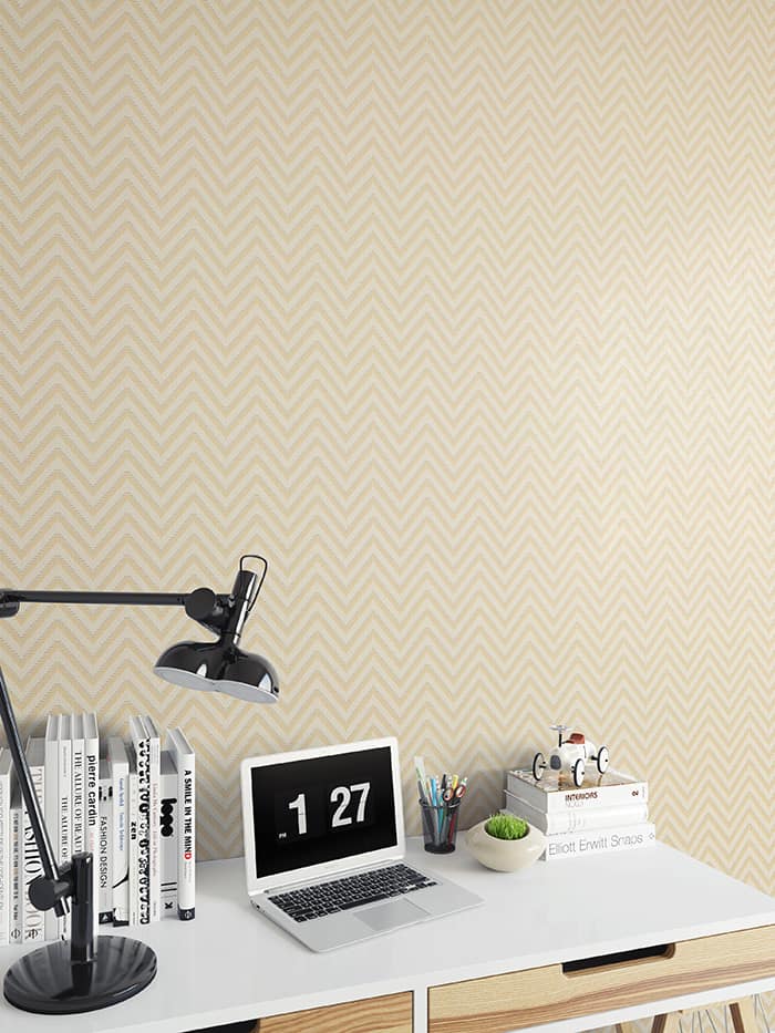- Chevron Gold Wallpaper - BA220092 - Decor Warehouse