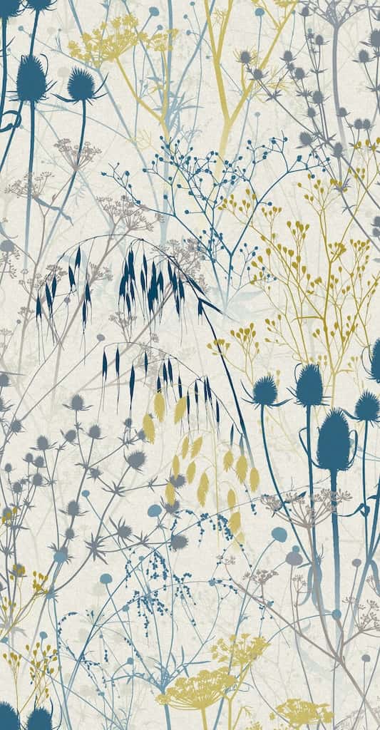  - Clarissa Hulse Summer Border Blue Wallpaper - 120377 - Decor Warehouse