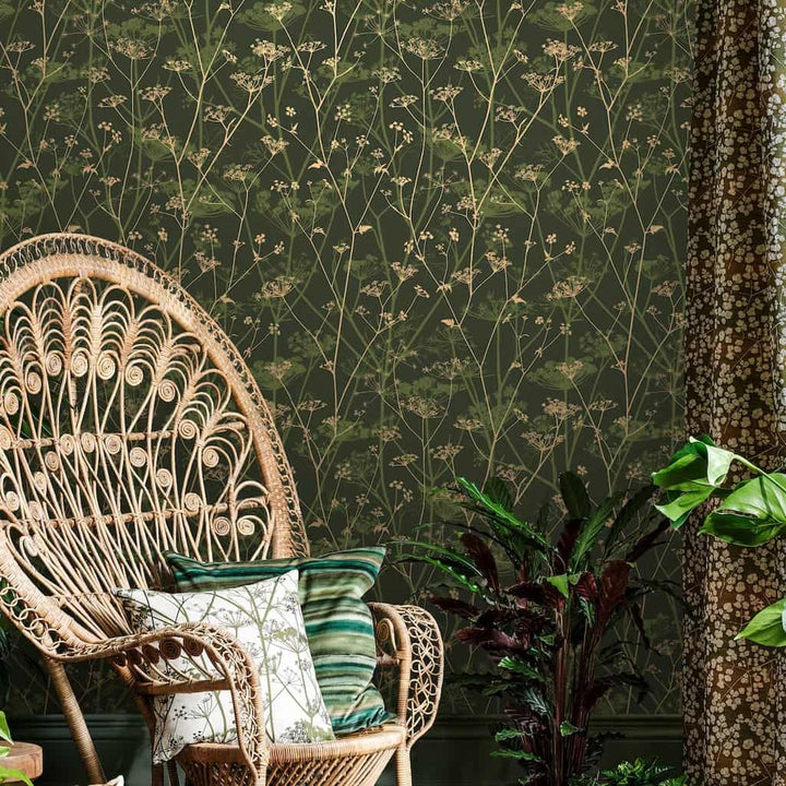  - Clarissa Hulse Wild Chervil Sage & Gold Wallpaper - 120385 - Decor Warehouse