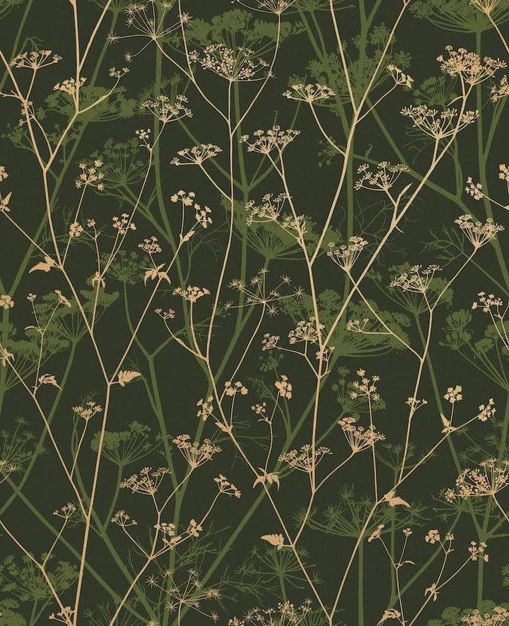  - Clarissa Hulse Wild Chervil Sage & Gold Wallpaper - 120385 - Decor Warehouse