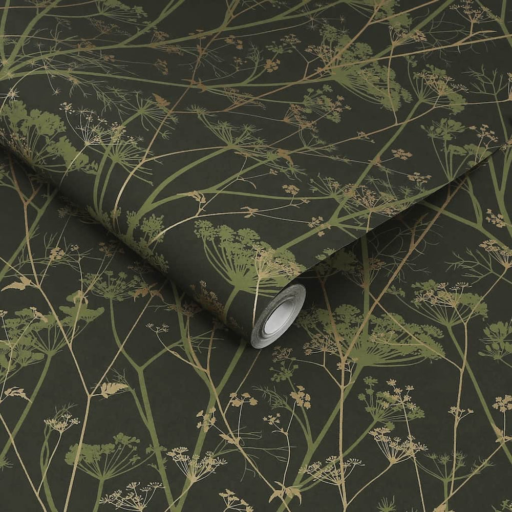  - Clarissa Hulse Wild Chervil Sage & Gold Wallpaper - 120385 - Decor Warehouse