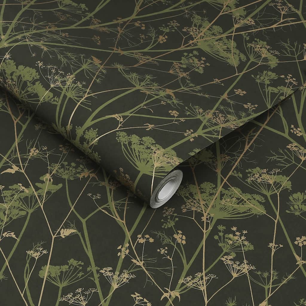  - Clarissa Hulse Wild Chervil Sage & Gold Wallpaper - 120385 - Decor Warehouse