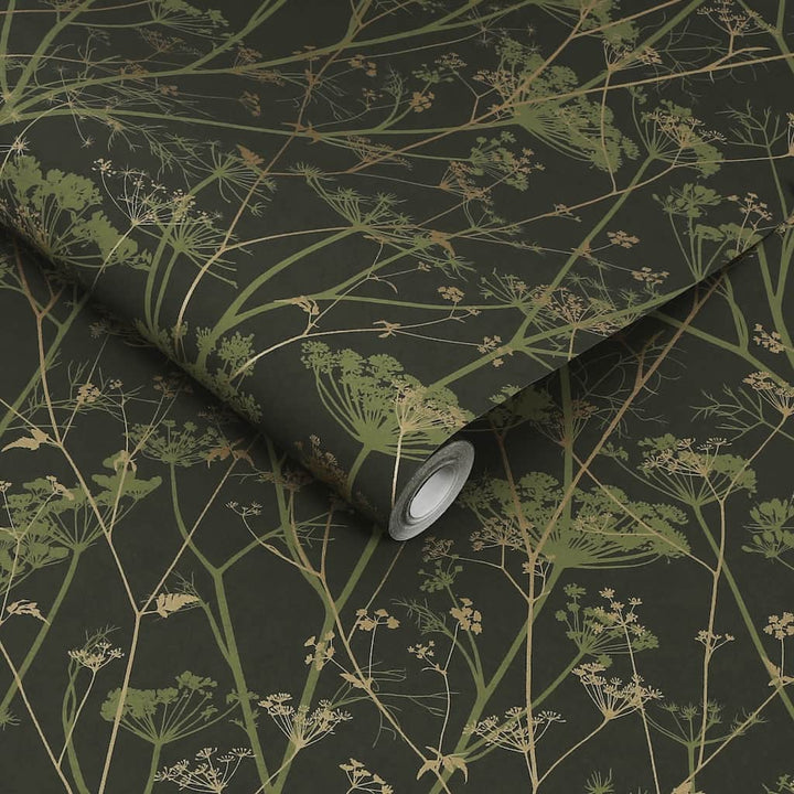 - Clarissa Hulse Wild Chervil Sage & Gold Wallpaper - 120385 - Decor Warehouse