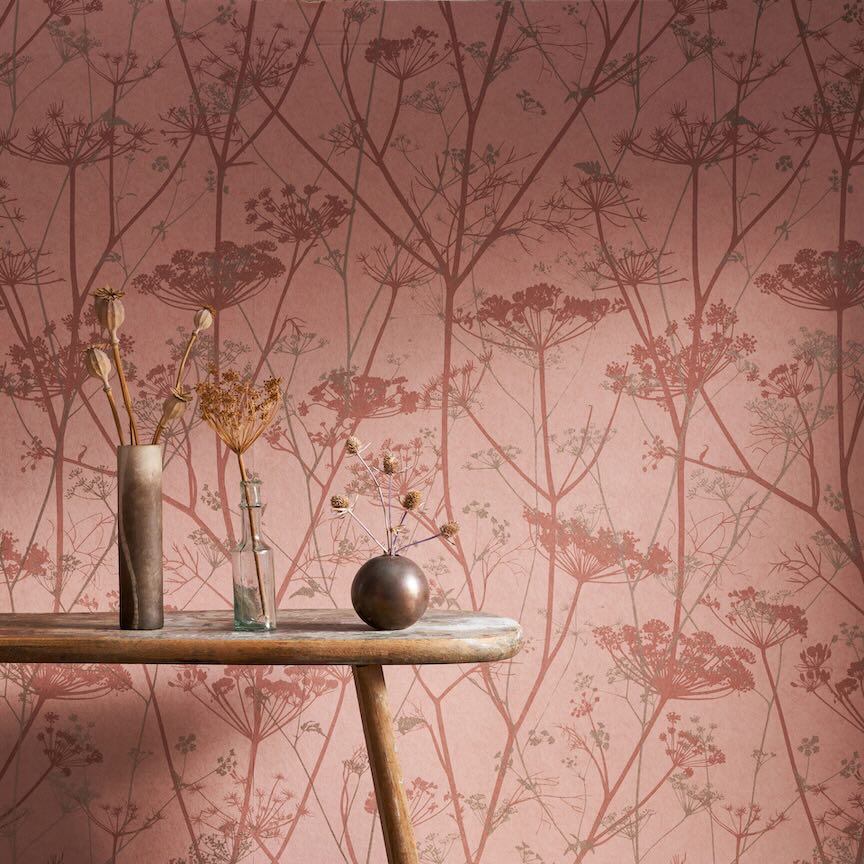  - Clarissa Hulse Wild Chervil Shell & Rose Gold Wallpaper - 120372 - Decor Warehouse