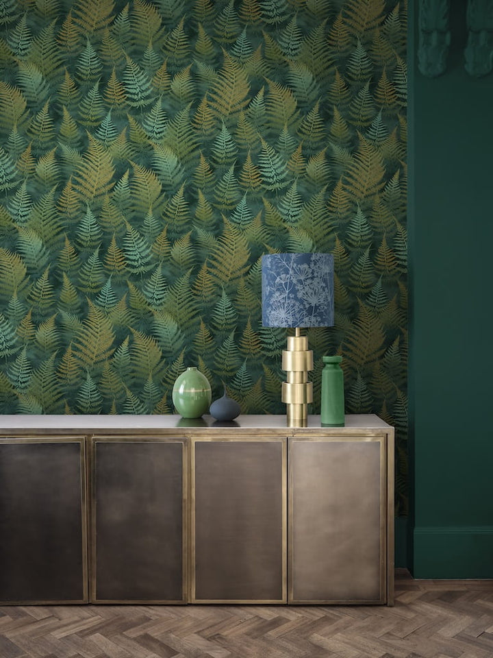  - Clarissa Hulse Woodland Fern Emerald Wallpaper - 120386 - Decor Warehouse