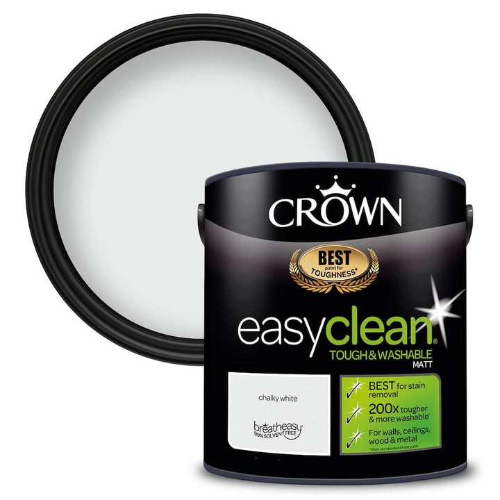 Crown Easyclean Durable Matt Emulsion - Chalky White 2.5L - CRO5093477