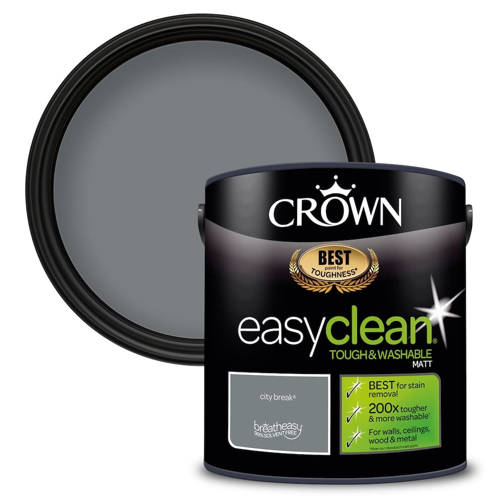 Crown Easyclean Durable Matt Emulsion - City Break 2.5L -