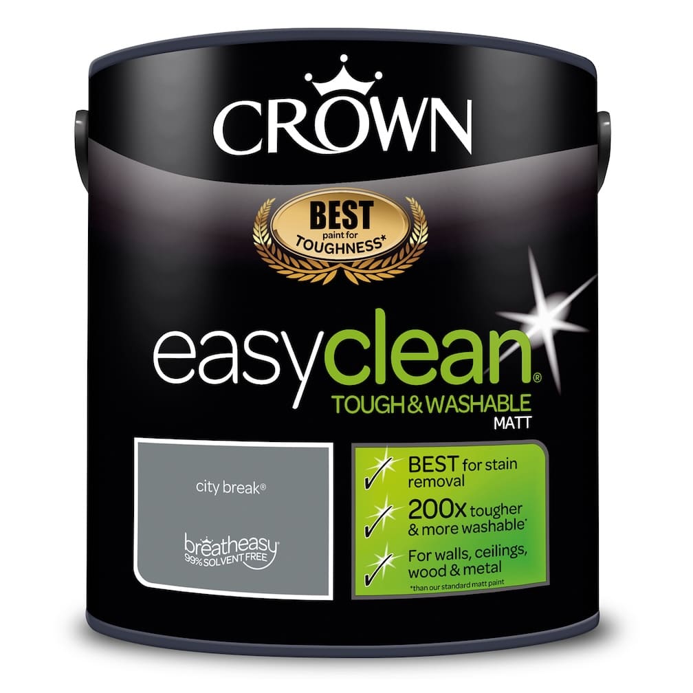 Crown Easyclean Durable Matt Emulsion - City Break 2.5L -