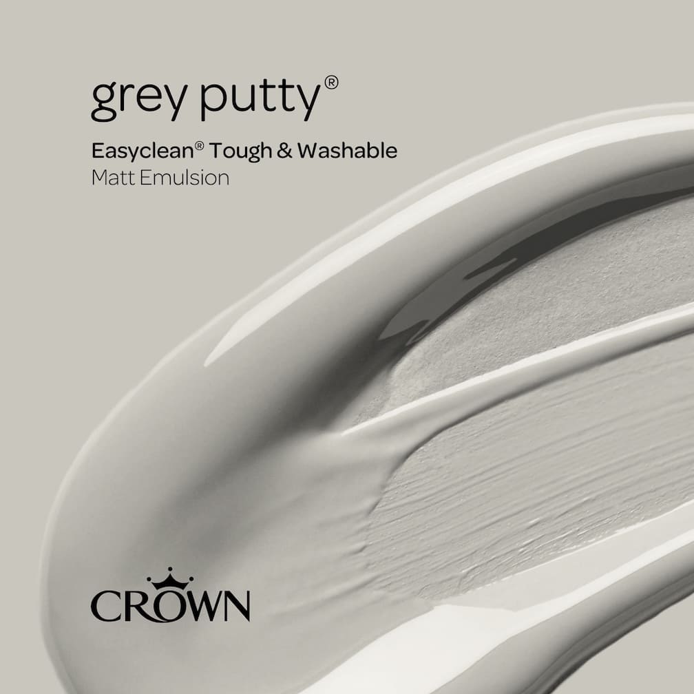 Crown Easyclean Durable Matt Emulsion - Grey Putty 2.5L - CRO5093494