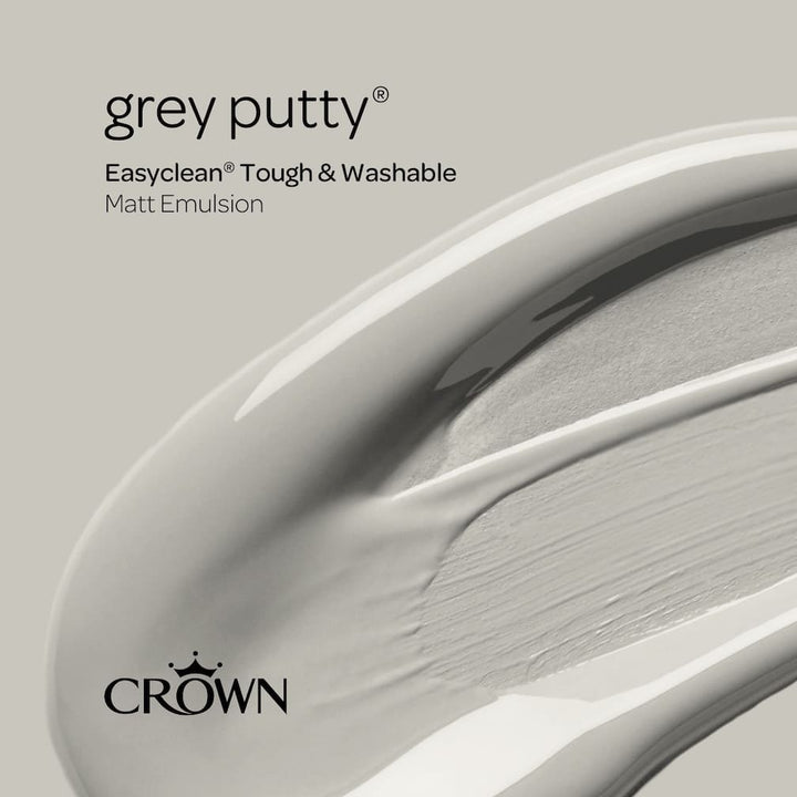 Crown Easyclean Durable Matt Emulsion - Grey Putty 2.5L - CRO5093494