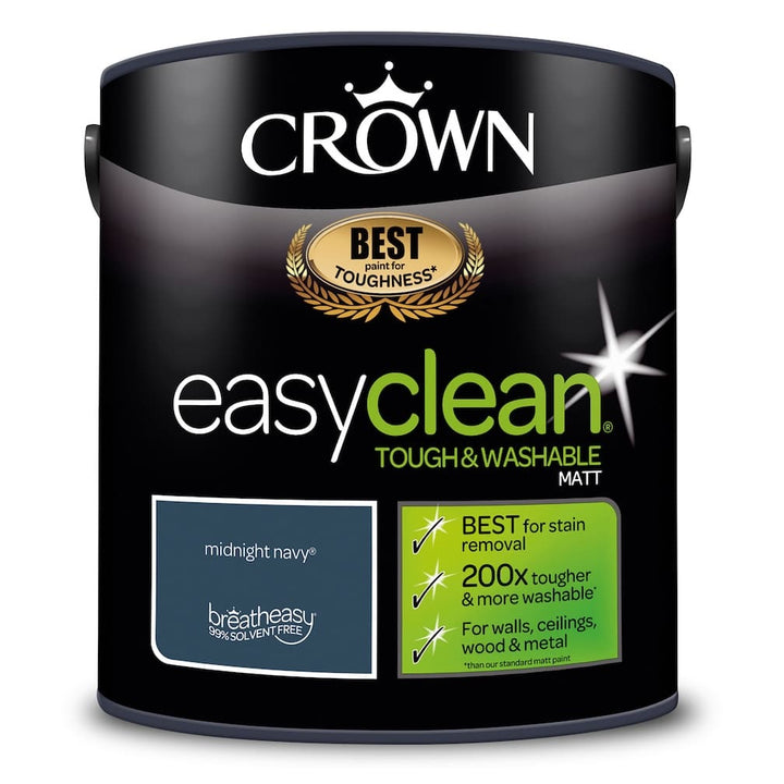 Crown Easyclean Durable Matt Emulsion - Midnight Navy 2.5L - CRO5093430