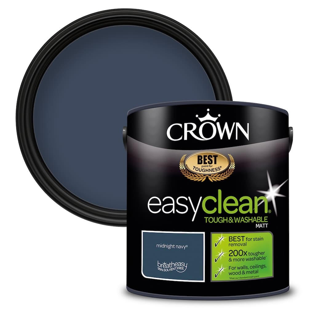 Crown Easyclean Durable Matt Emulsion - Midnight Navy 2.5L - CRO5093430