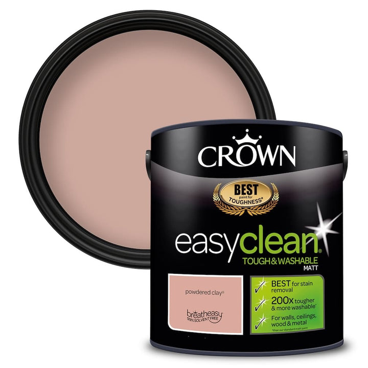 Crown Easyclean Durable Matt Emulsion - Powdered Clay 2.5L - CRO5093509