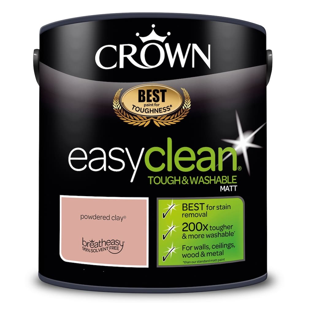 Crown Easyclean Durable Matt Emulsion - Powdered Clay 2.5L - CRO5093509
