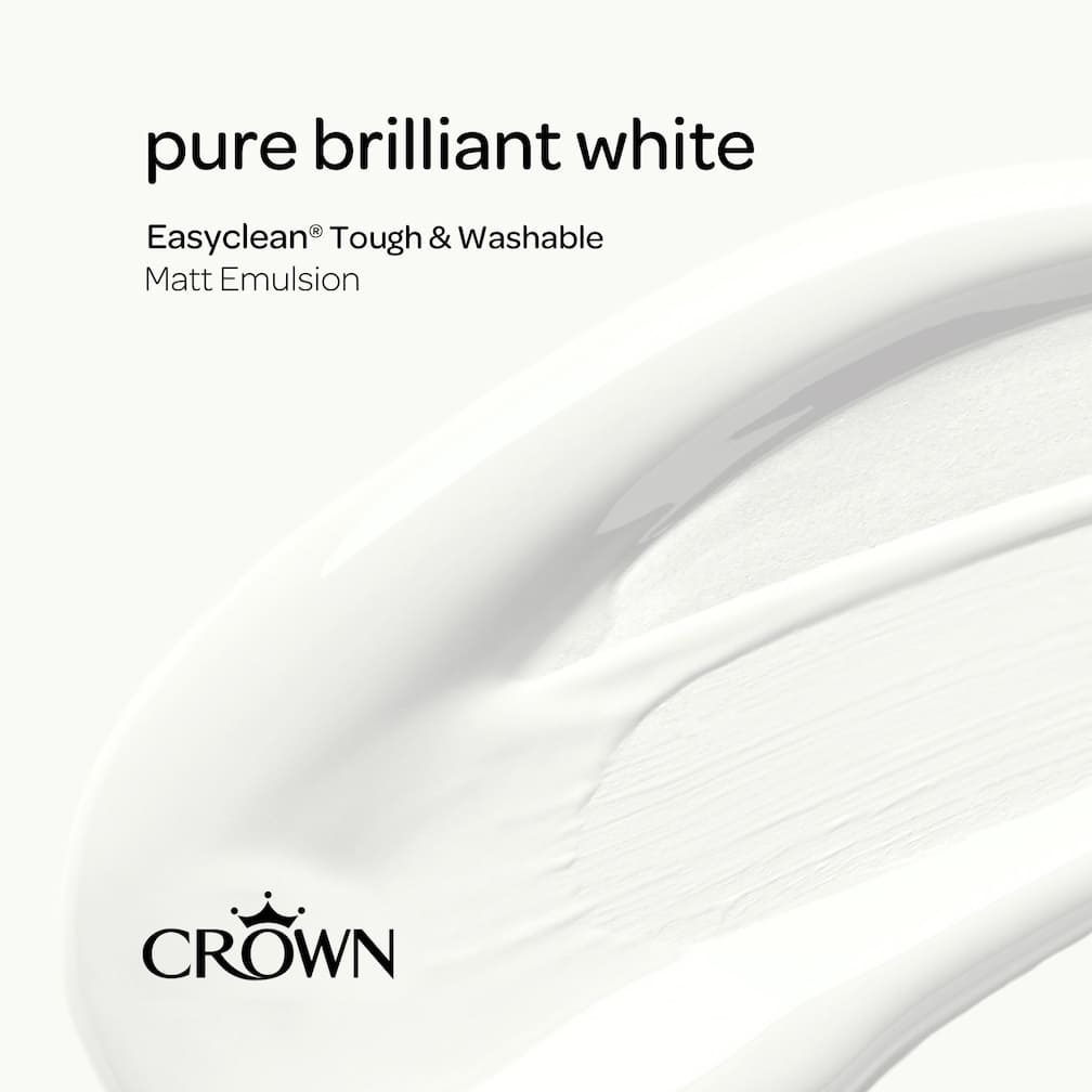Crown Easyclean Durable Matt Emulsion - Pure Brilliant White 2.5L - CRO5093431