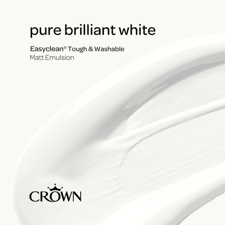 Crown Easyclean Durable Matt Emulsion - Pure Brilliant White 2.5L - CRO5093431