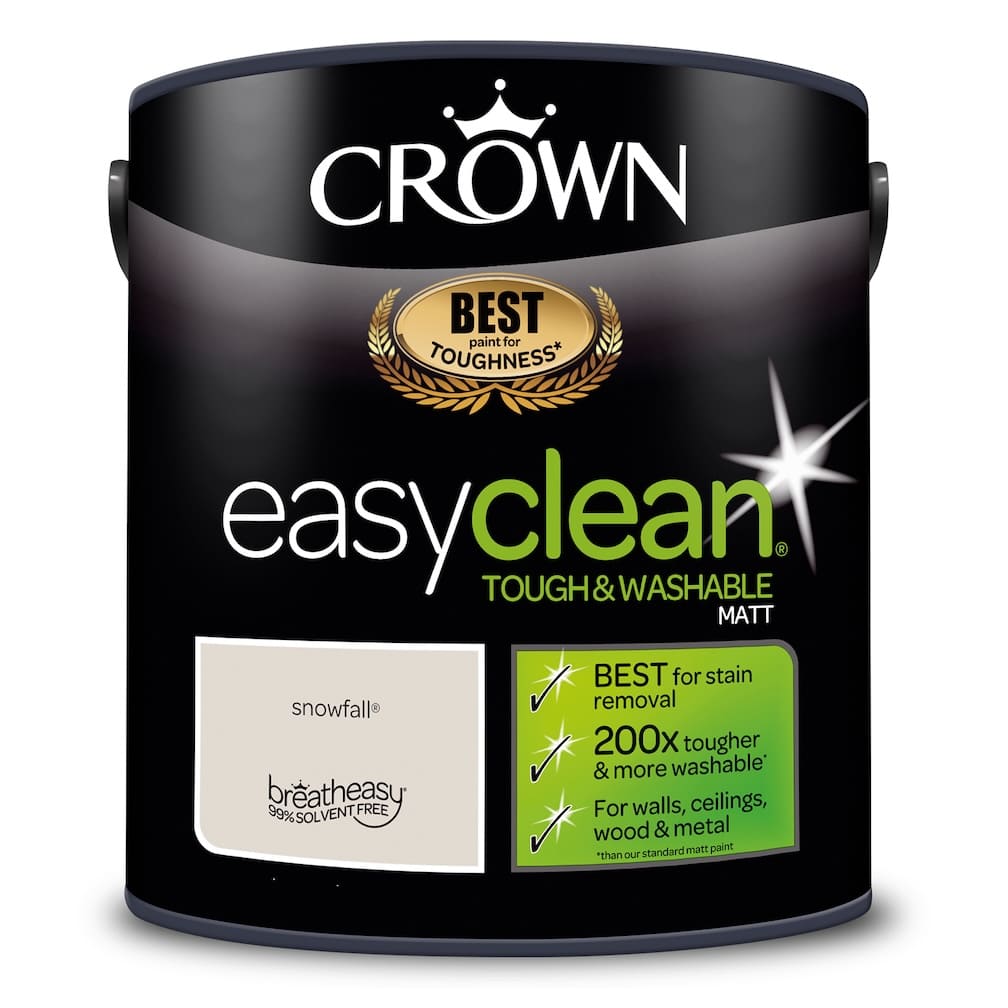 Crown Easyclean Durable Matt Emulsion - Snowfall 2.5L - CRO5051755