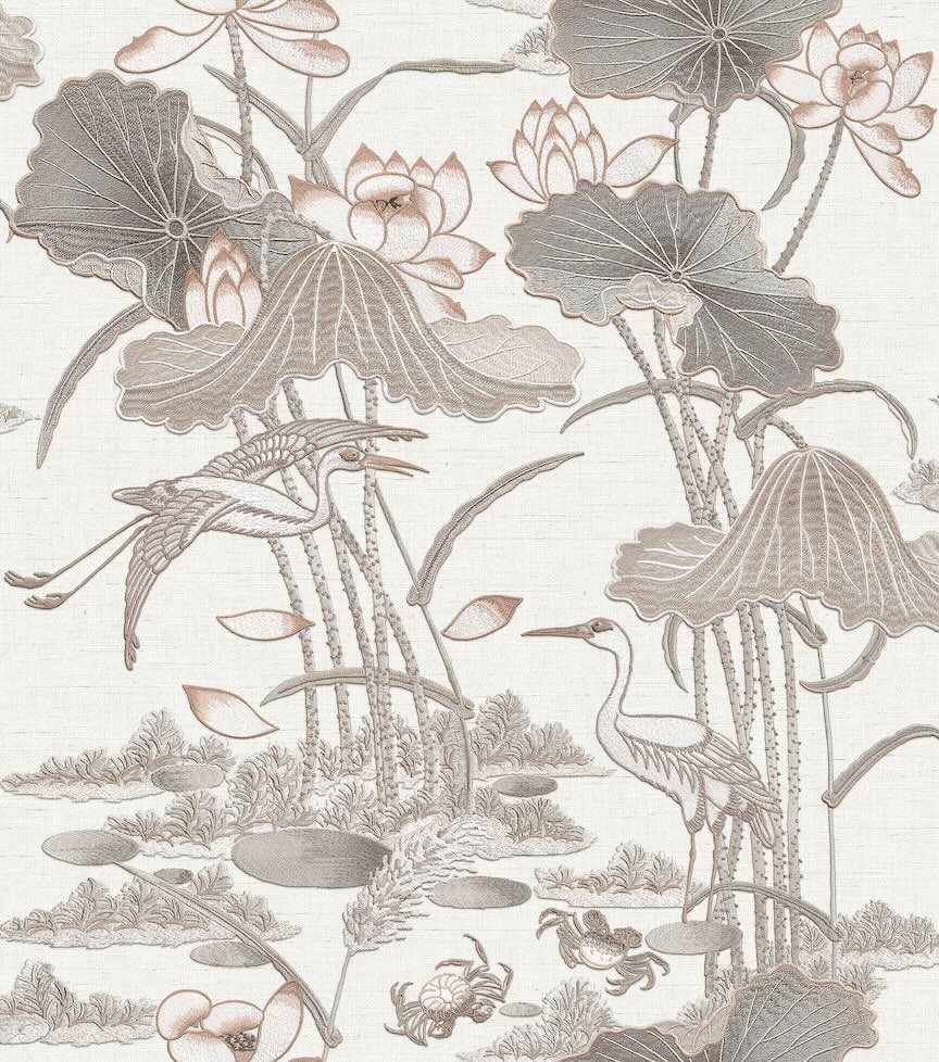 - Design ID Lotus Pond Grey Wallpaper - TP422701 - Decor Warehouse