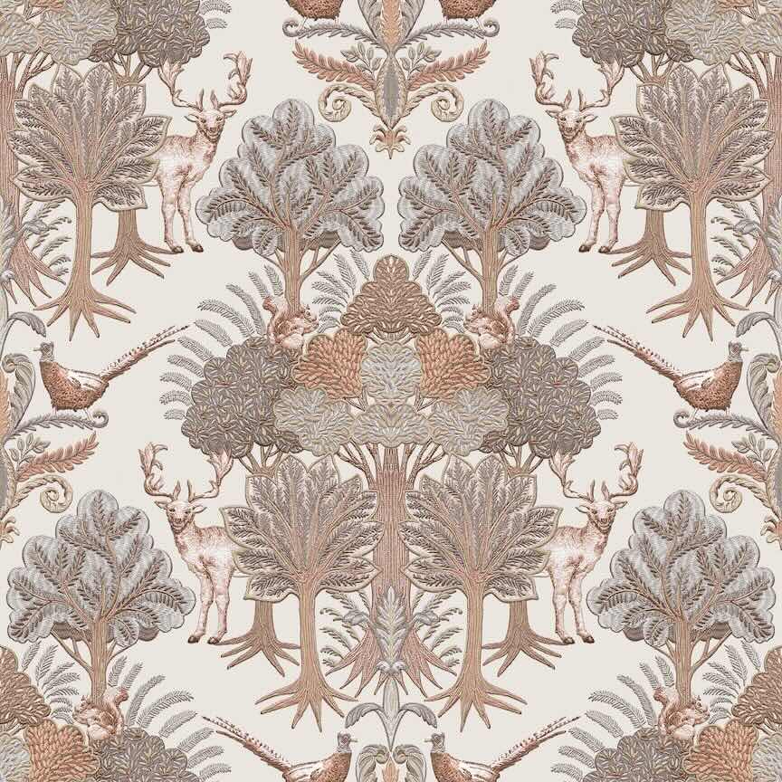 - Design ID Nordic Deer Forest Beige Wallpaper - TP422301 - Decor Warehouse