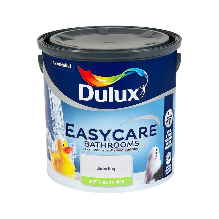 Dulux Easycare Bathroom Savon Grey Soft Sheen Paint 2.5L - 5010212642740