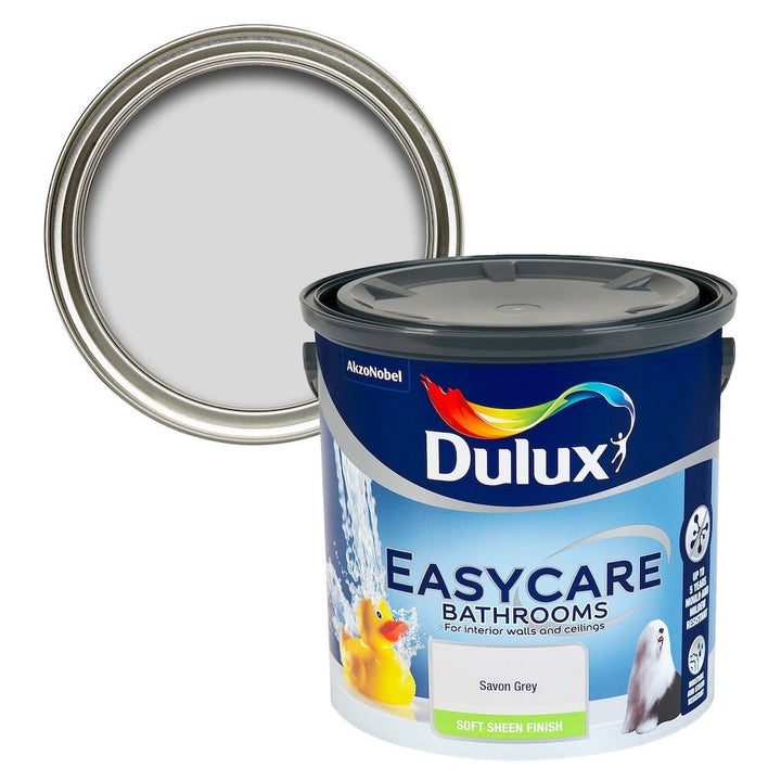 Dulux Easycare Bathroom Savon Grey Soft Sheen Paint 2.5L - 5010212642740