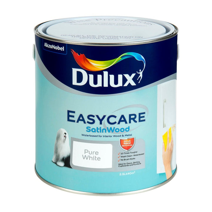 Dulux Easycare White Satinwood Metal & wood paint 2.5 - 5011060076992